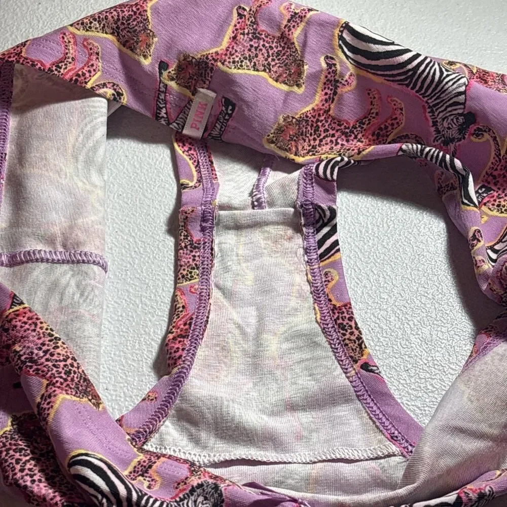 VTG. Victoria’s Secret Pink extra low rise hipster Panty zebra and cheetah LG.